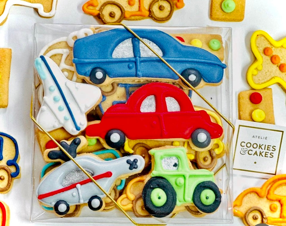 Caixa biscoitos Decorados Meios de Transporte 140g