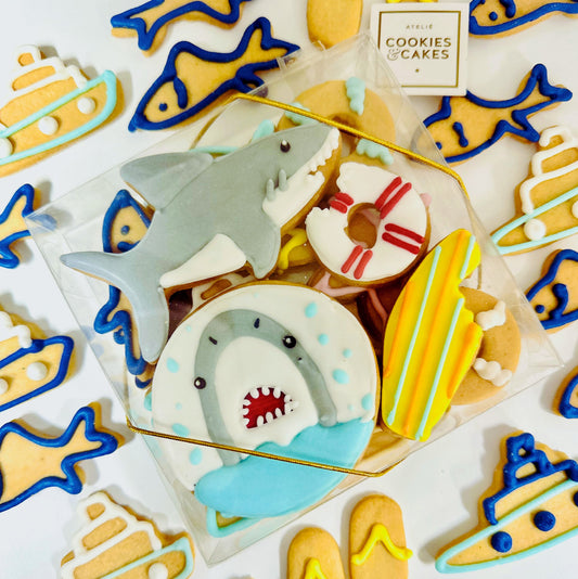 Caixa biscoitos Decorados Tubarão 140g