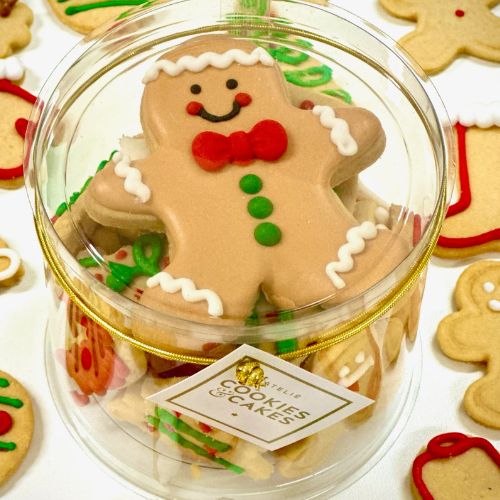 Pote biscoitos baunilha decorados Natal Gingerbread 140g