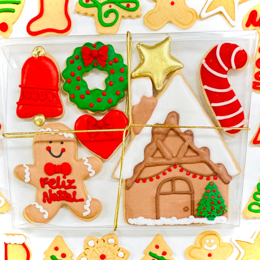 Caixa conjunto baunilha decorado Casa Natal 180g