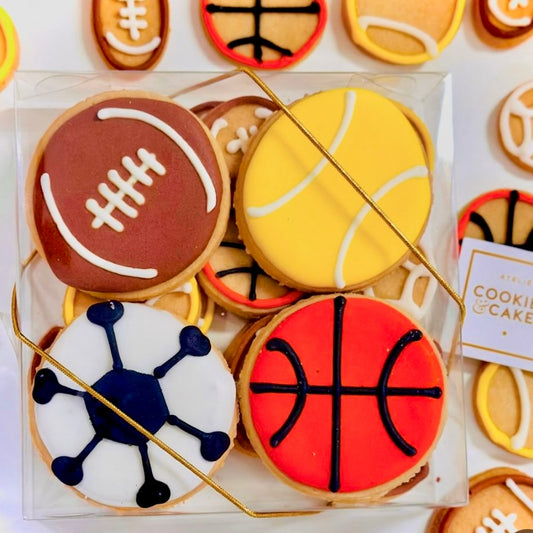 Caixa biscoitos Decorados Bolas Esportivas 140g