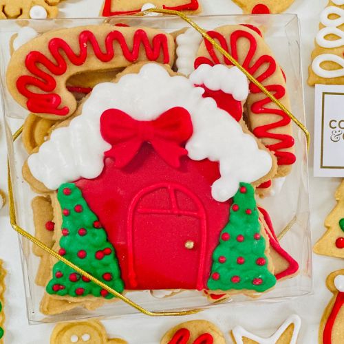 Caixa biscoitos Decorados Natal Casa 100g