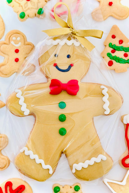 Biscoito Individual de baunilha decorado Natal Boneco Natalino 10cm