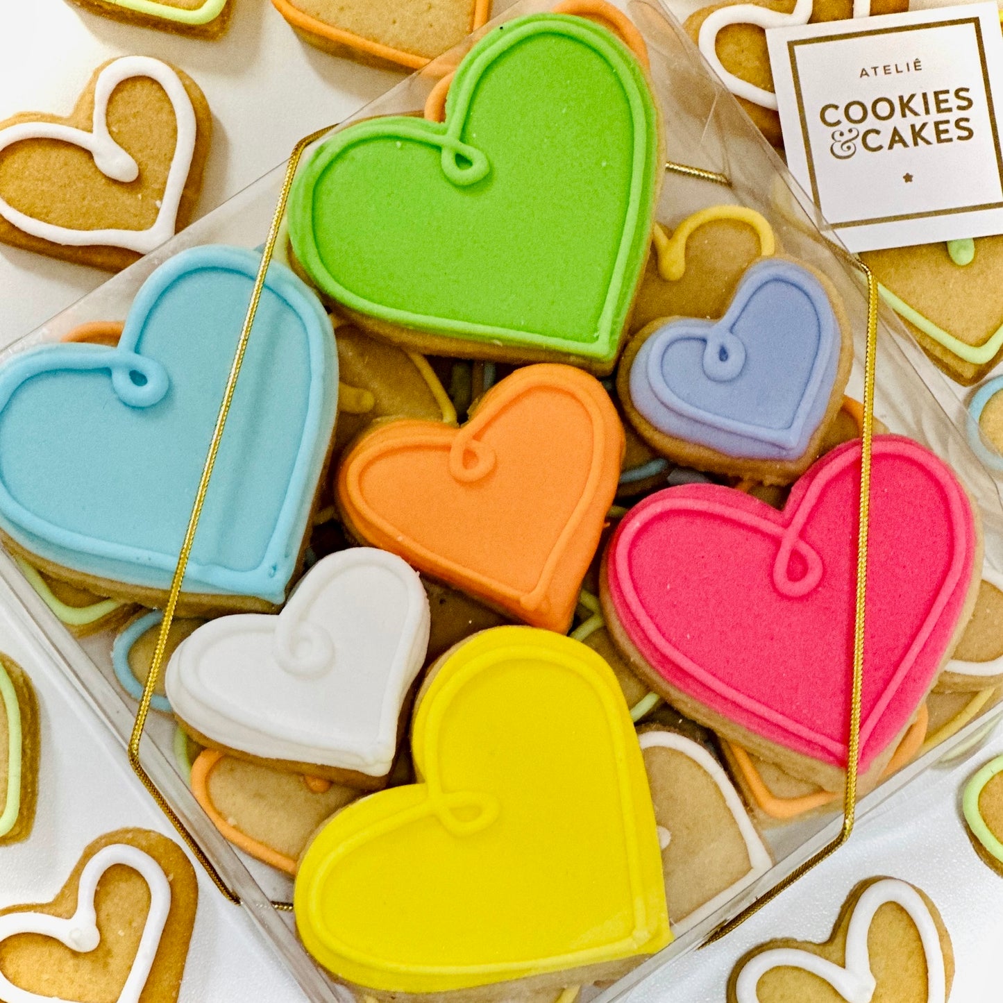 Caixa biscoitos Decorados Corações 140g