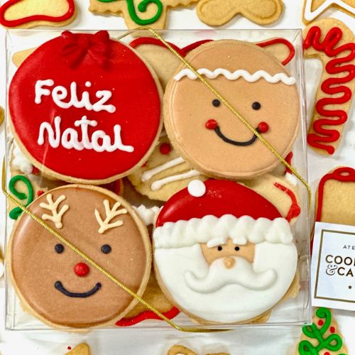 Caixa biscoitos Decorados Natal Papai Noel 140g