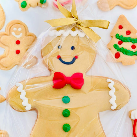 Biscoito Individual de baunilha decorado Natal Boneco Natalino 10cm